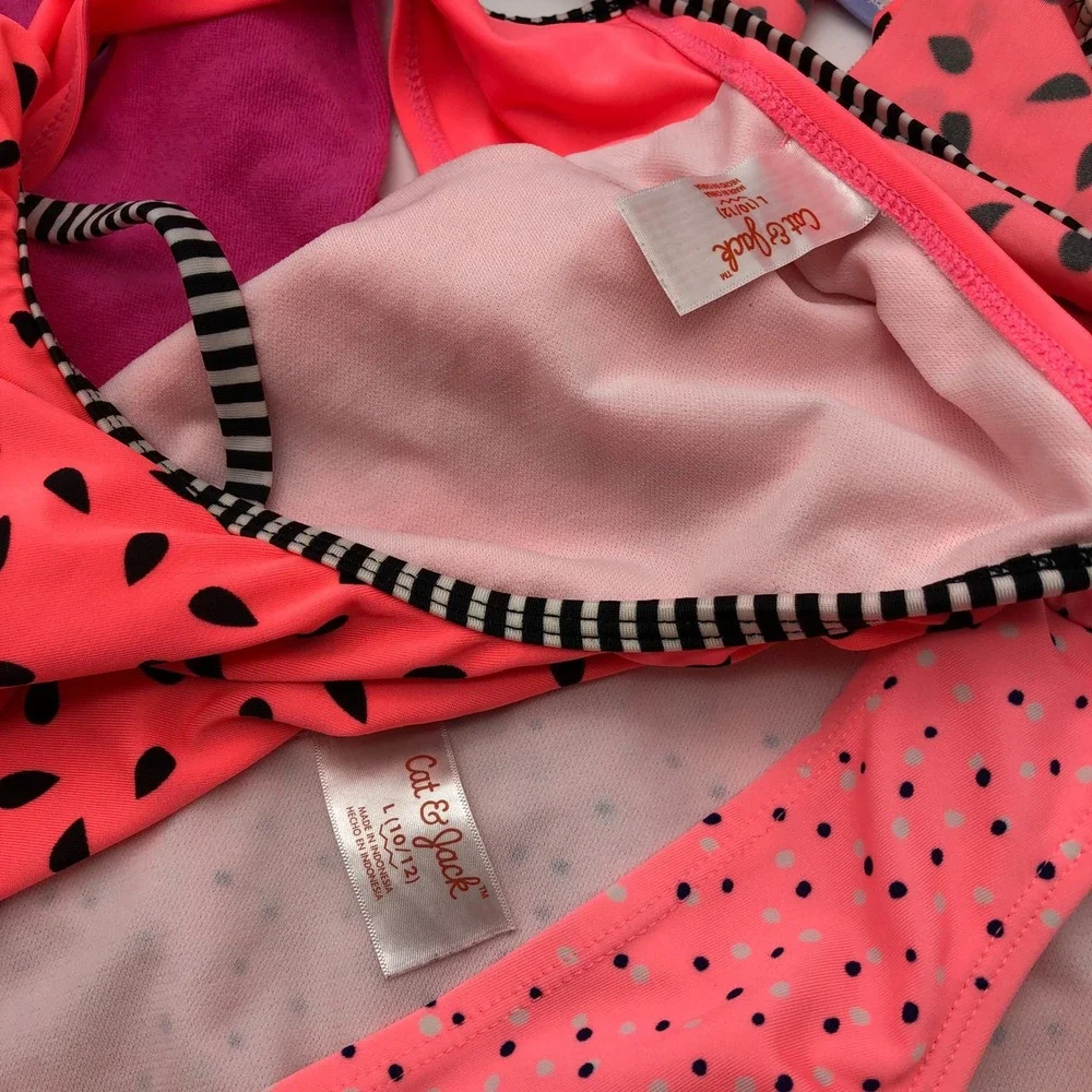 Girls Size 10-12 (L) Swimsuits Bikinis BUNDLE‎ Cat & Jack Wonder Nation Beach